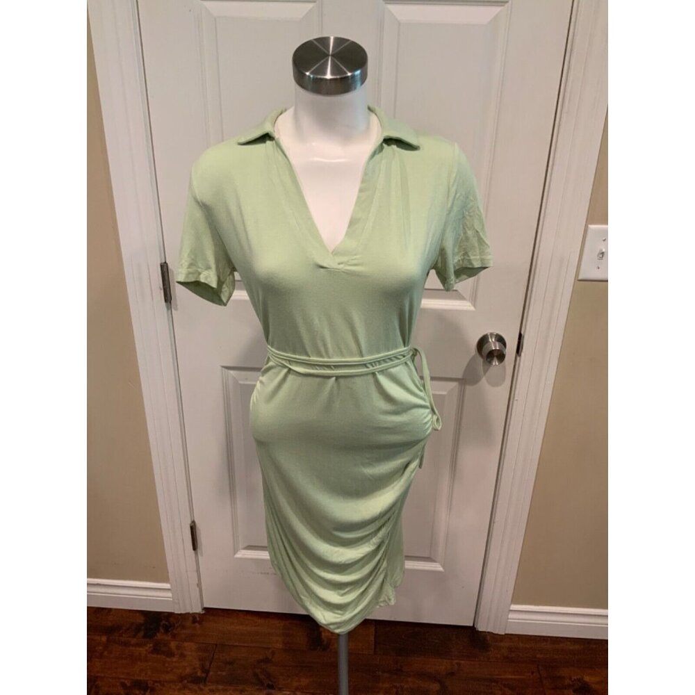 Cider Light Green Collared Short Sleeve Dress Size M, NWT!